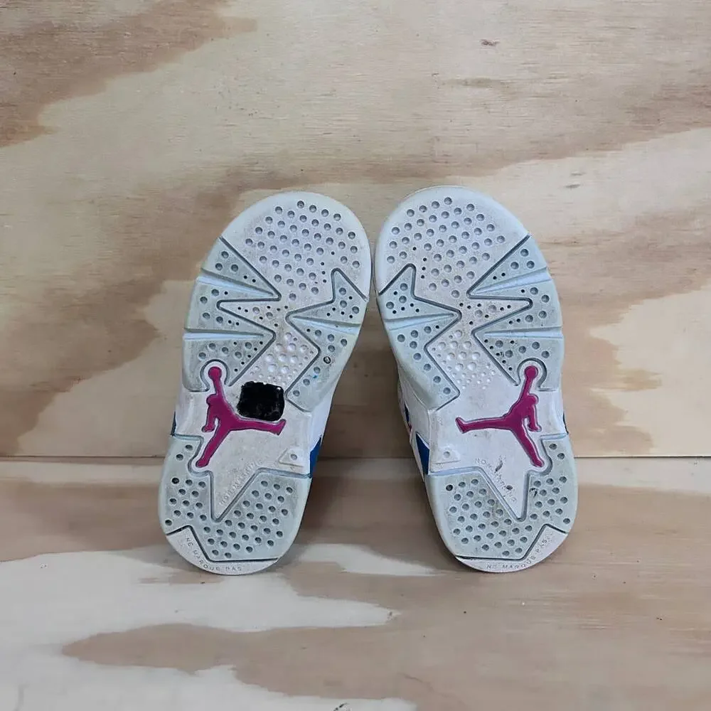 Nike - Jordan 6 Retro - Sneakers - White/Blue - Kids Baby - 7C - 645127-153
